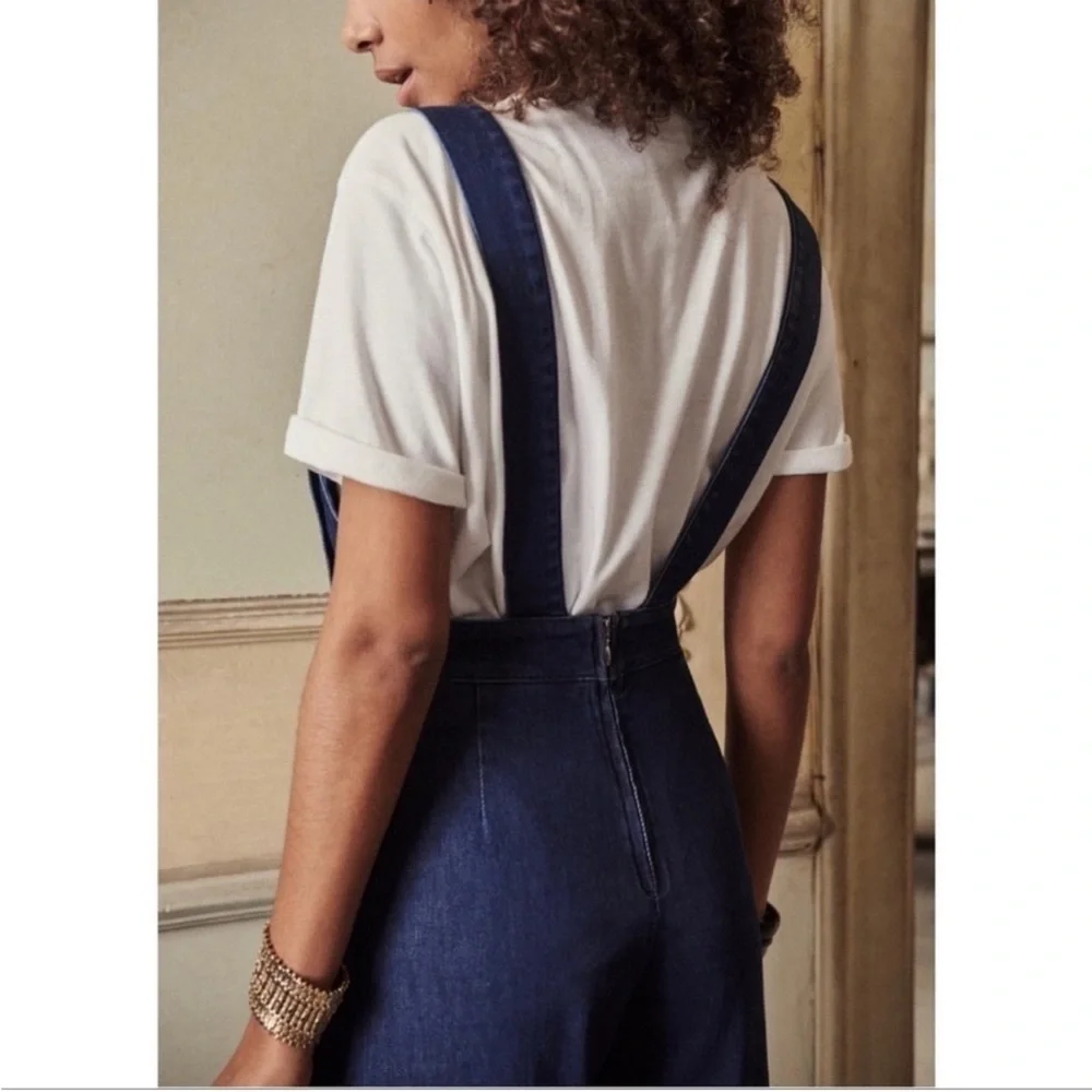 Sezane Salopette Rosalie Denim Overalls - Picture 4 of 10
